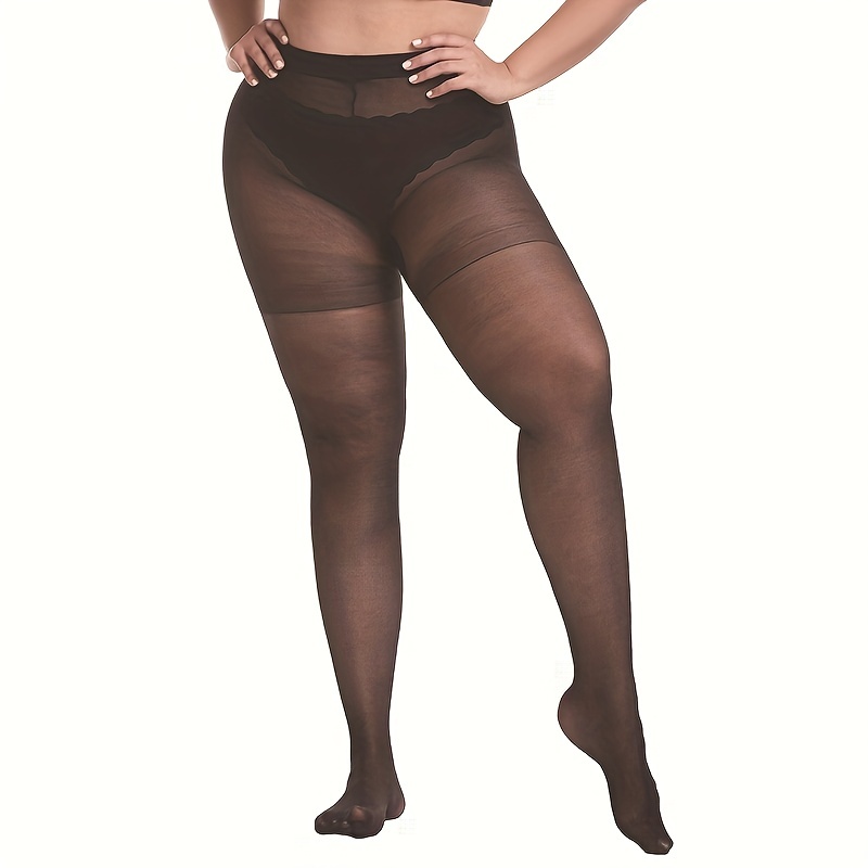 Plain Women's Sheer Tights - 20D Control Top Pantyhose with