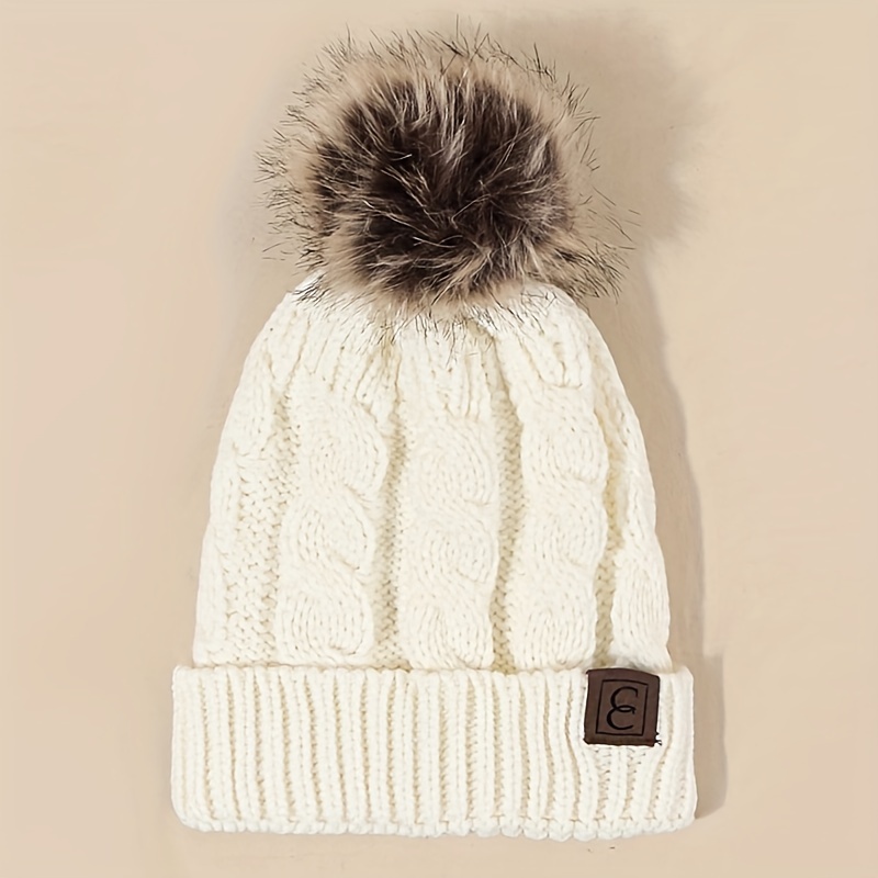 1 Unisex Y2k Style Ball Beanie, Outdoor Cold-weather Casual Versatile Winter Hat, Suitable For Daily