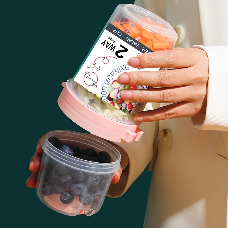 1pc Salad Cup, Portable Salad Meal Shaker Cup, Plastic Healthy Salad  Container Fork, Salad Dressing Holder, Salad Cup For Picnic Lunch Breakfast,  Kitchen Stuff, Kitchen Gadgets, Back To School Supplies 1070ml/36.2oz-  Fresh