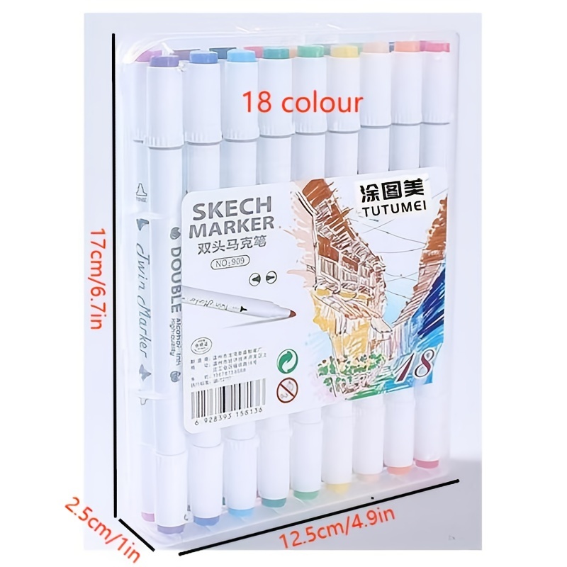 12/18/24/36 color Double headed Marker Pen Box Set Perfect - Temu