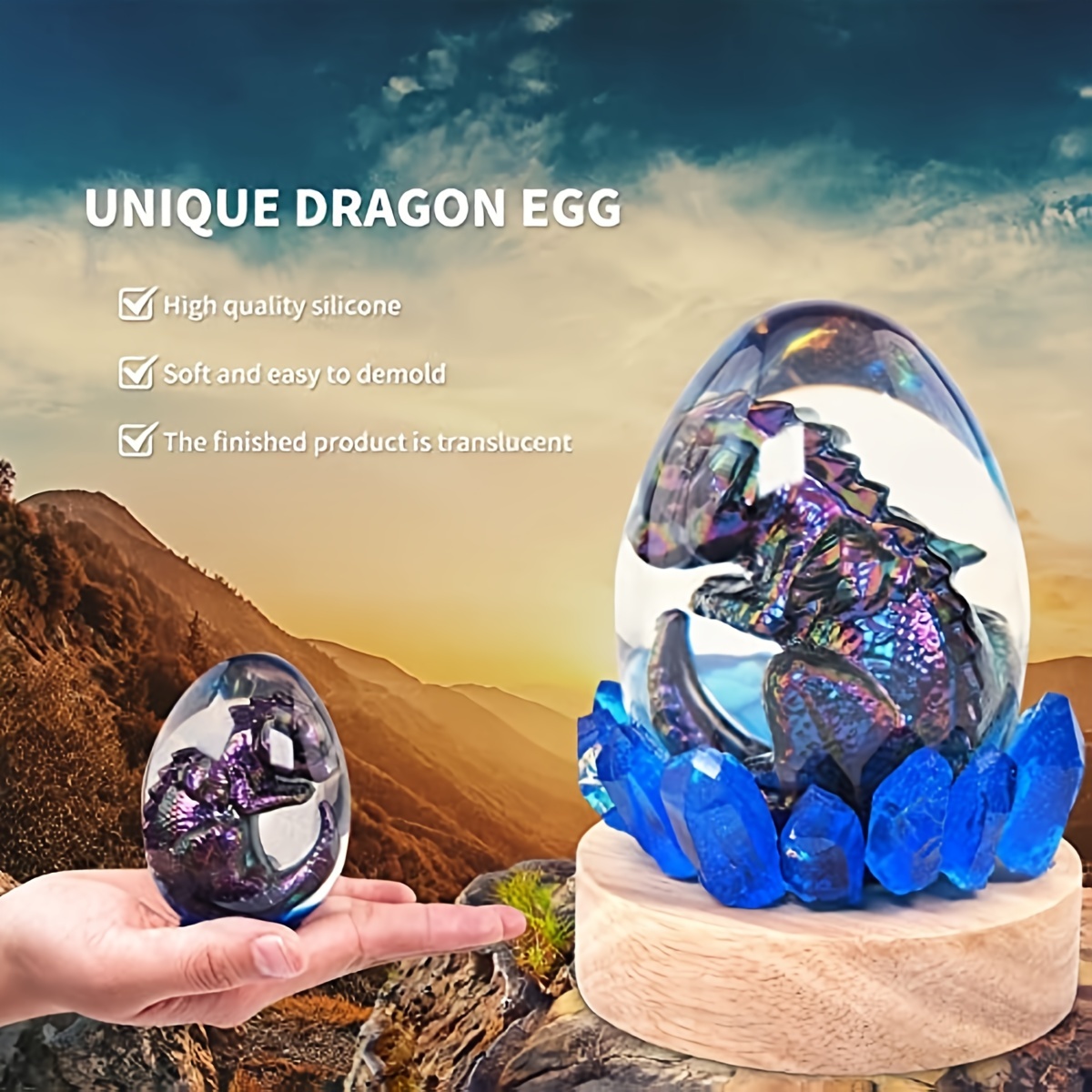 Dragon Egg Mold DIY Dinosaur Mold Silicone Mold for Resin Dragon Candle Mold  Easter Egg Mold Dragon Silicone Mold Home Decor