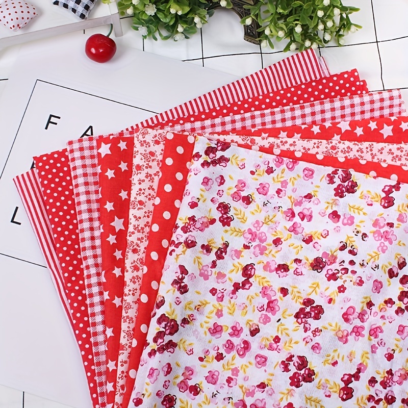 Red Cotton Sewing Fabric Bundles Pre cut Quilt Squares Diy - Temu