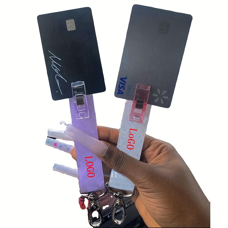 Acrylic Credit Card Clip, Card Grabber Nails Cute