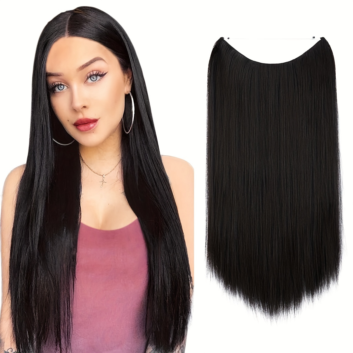 Long Straight Women High Temperature Synthetic Clip In Hair - Temu