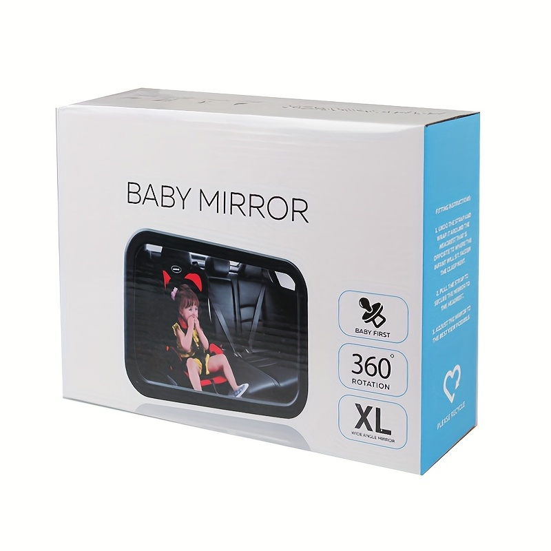 Miroir de voiture pour bébé, miroir de siège de voiture de sécurité pour  bébé orienté vers l'arrière avec une large vue cristalline, incassable,  entiè