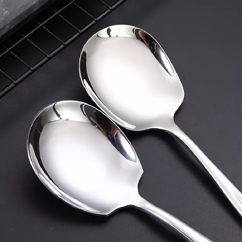 Sufanic Square Head Stainless Steel Spoons, Rice& Soup Spoons, Large Spoons  For Home