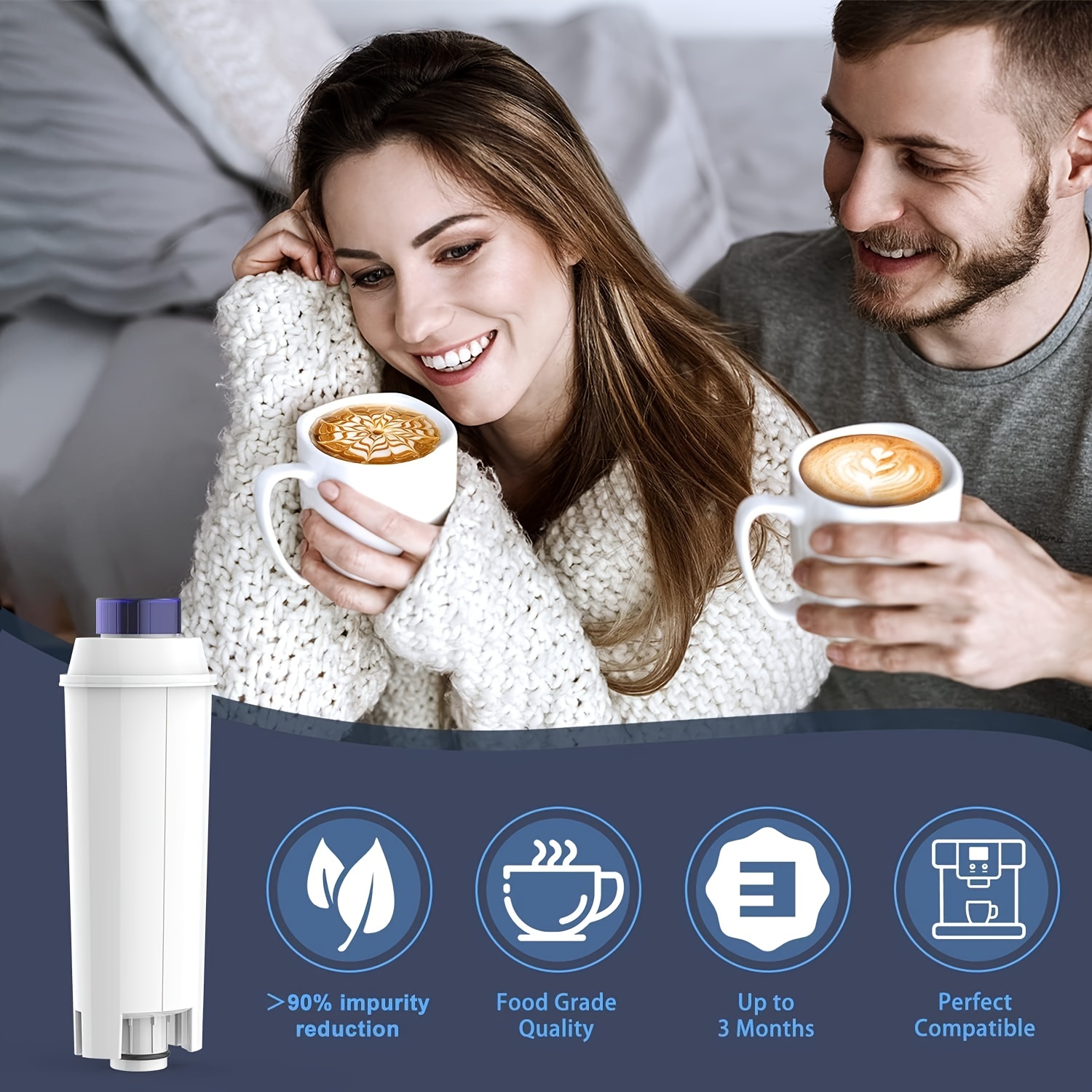 2 X Water Softener Filter For Delonghi ECAM 22 110 SB Magnifica S Coffee  Machine