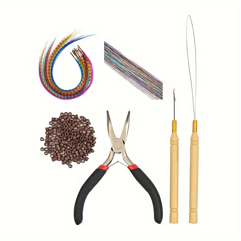 Hair Extension Plier Kit For Silicone Micro Rings Beads Loop Hook Tool