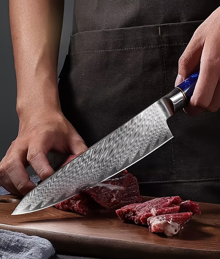 Cuchillo de Chef Damasco de 8 pulgadas, cuchillo de cocina, Sashimi de  salmón, cuchillo Damasco, cuchillo para cortar, cuchillo de cocina – Los  mejores productos en la tienda online Joom Geek