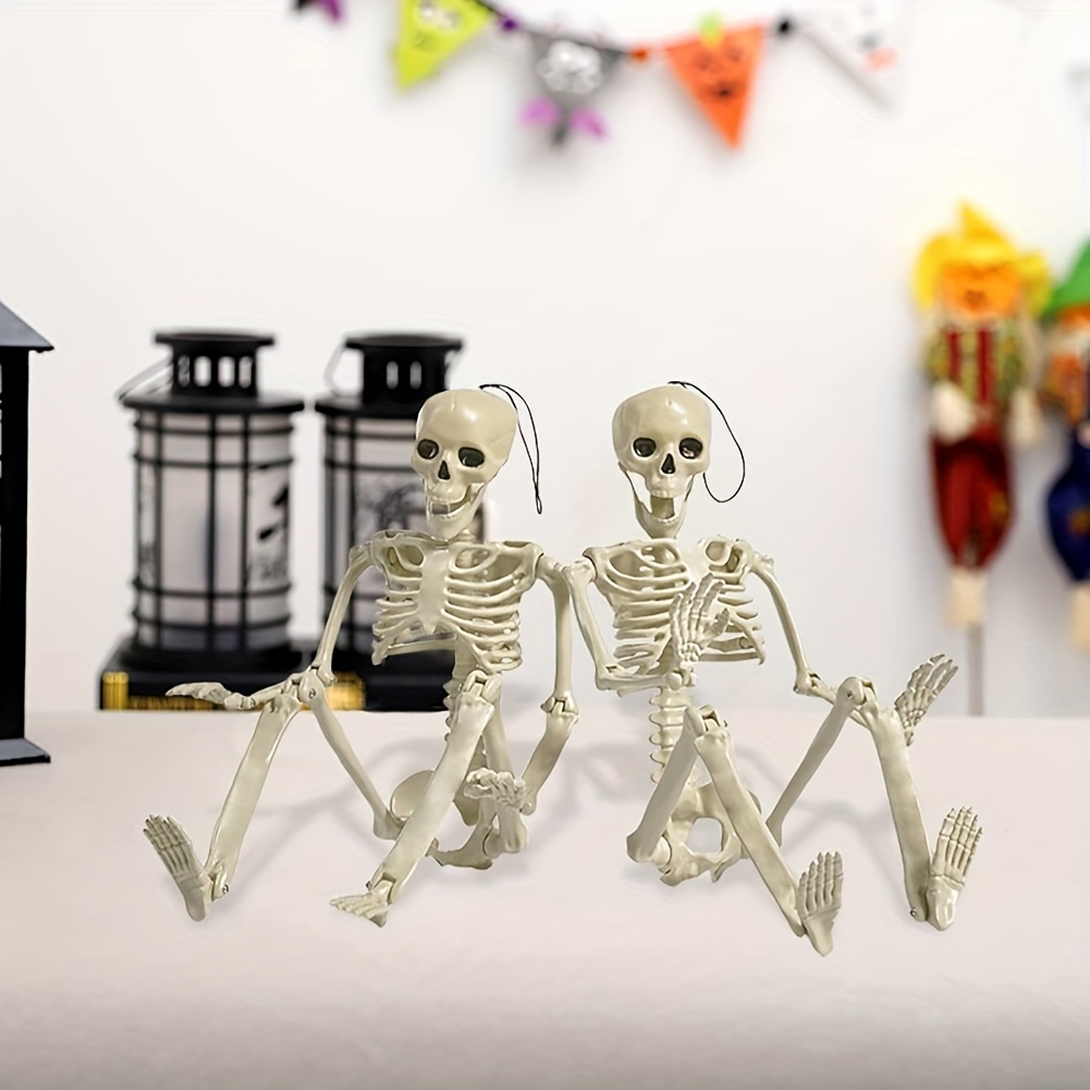 1 Stück/2 Stück, Halloween-Skelett-Ornamente (16 Zoll/40,64 Cm),  Ganzkörper-Halloween-Skelett Mit Beweglichen Gelenken, Hängende Gruselige  Skelette