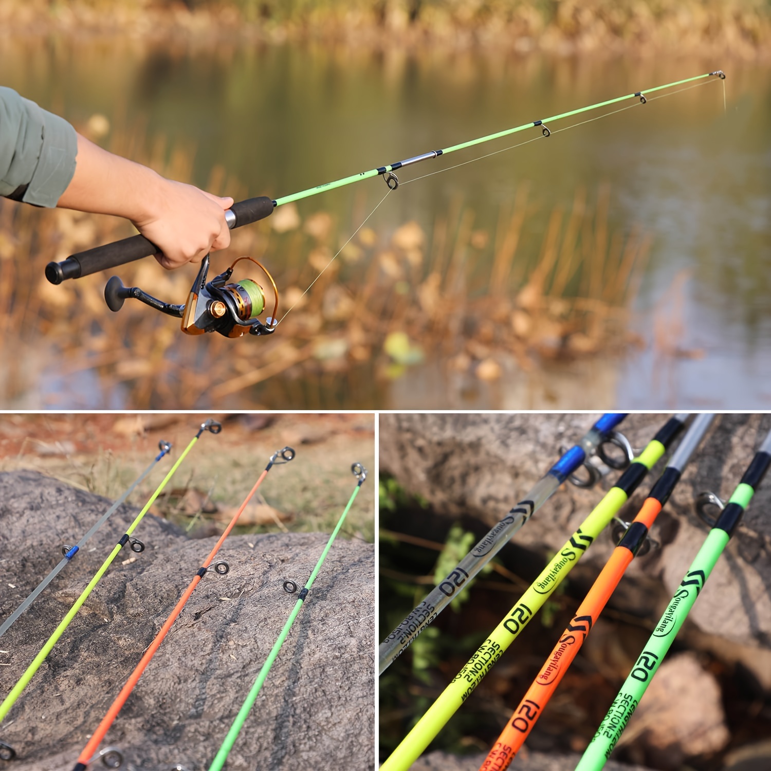 Ultra Light Spinning Fishing Rod Eva Handle Multi color Two - Temu Canada