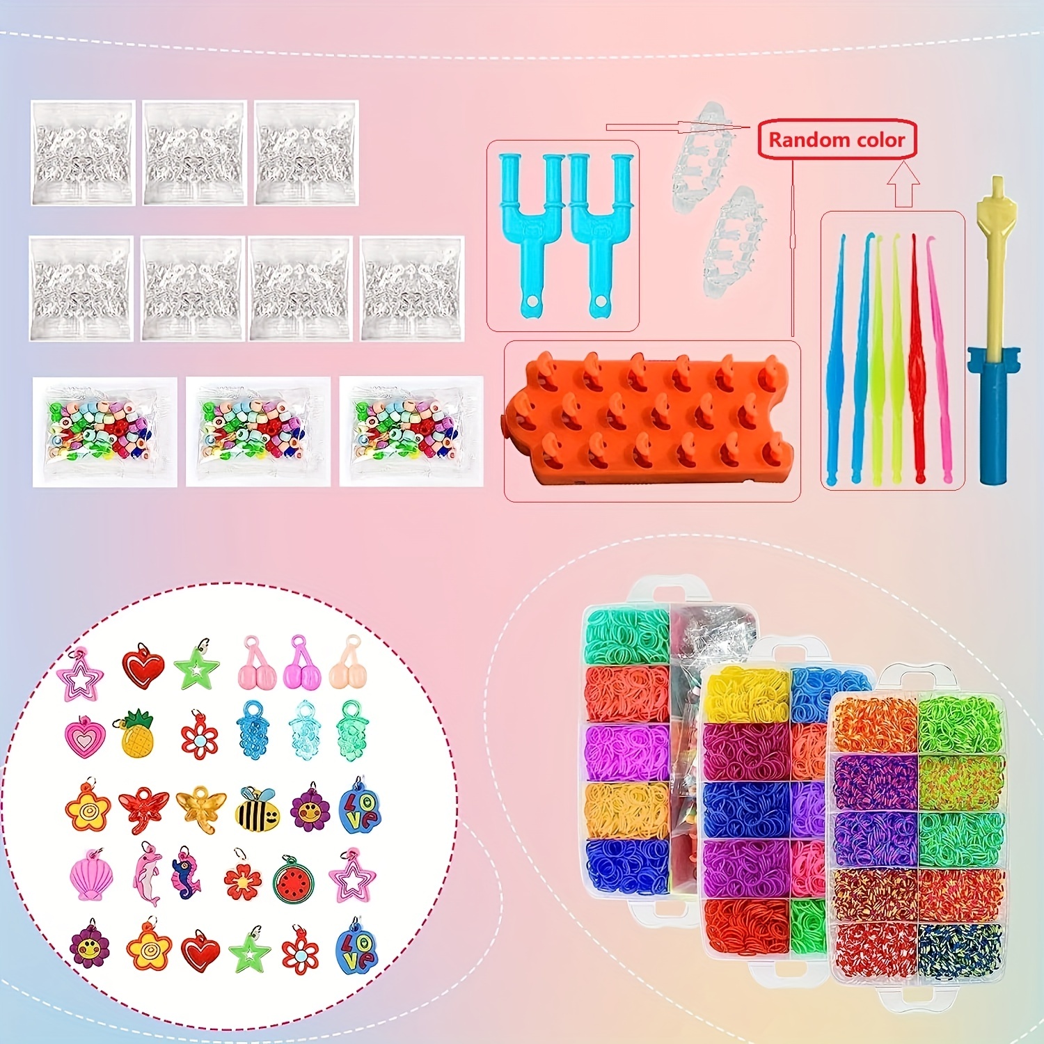 Loom Band Kit, 15000+pcs Loom Rubber Bands In 25 Colors With Storage Box,  DIY Friendship Bracelet Making Kit For Christmas Gifts, Girls Birthday Prese