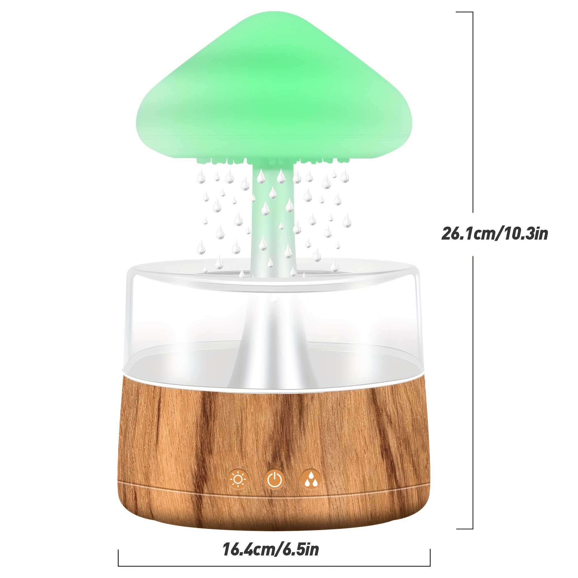 1pc rain cloud humidifier water drip with 5 essential oils cloud diffuser with rain 7 changing colors desk fountain bedside for sleeping relaxing mood water drop sound details 2