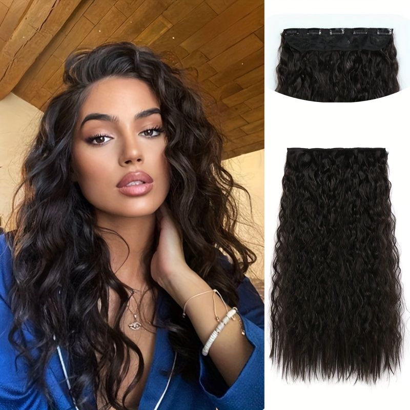 3 4 Full Head Long Corn Wave Clip In Hair Extensions Heat Resistent Fiber Synthetic Hair Extensions For Women Girls | Shop Now For Limited-time Deals | Temu 3 4 Full Head Long Corn Wave Clip In Hair Extensions Heat Resistent Fiber Synthetic Hair Extensions For Women Girls | Shop Now For Limited-time Deals | Temu