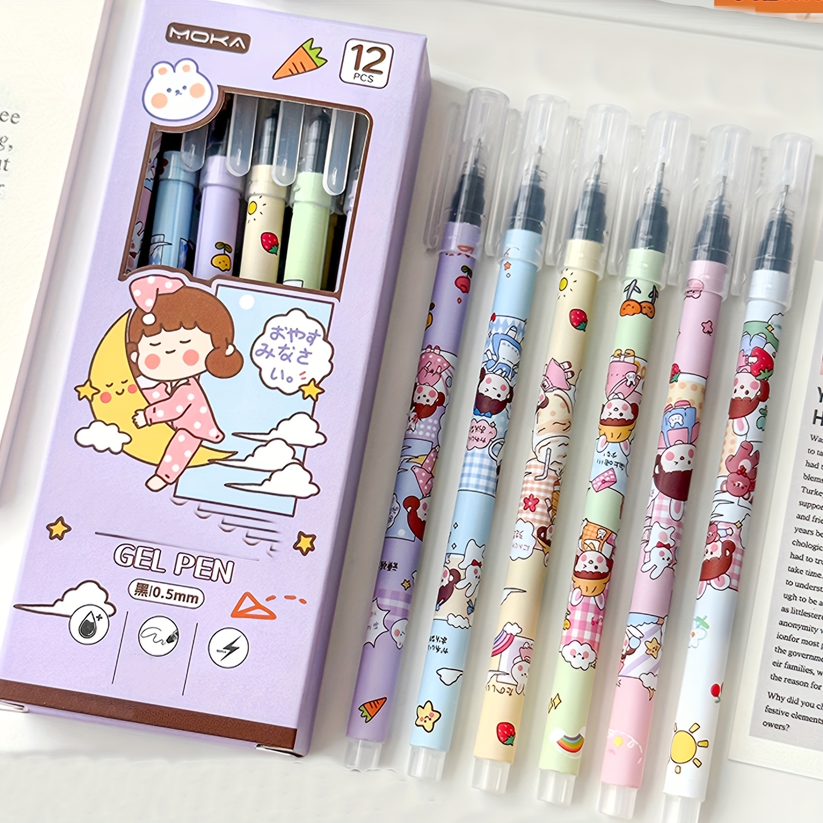 Cute And Stretchable Gel Pens Quick drying Black Ink - Temu