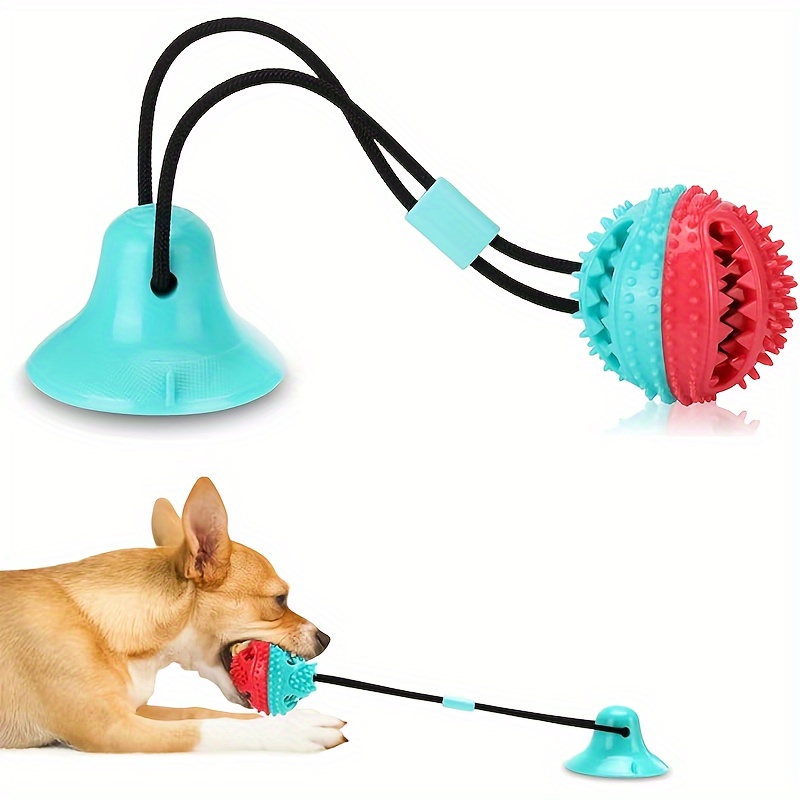 Dog Chew Toys Suction Cup Tug of War Toy Multifunction Interactive Pet  Aggressive Chewers Toothbrush Dog Toys Ball with Teeth Cleaning for Small  Large