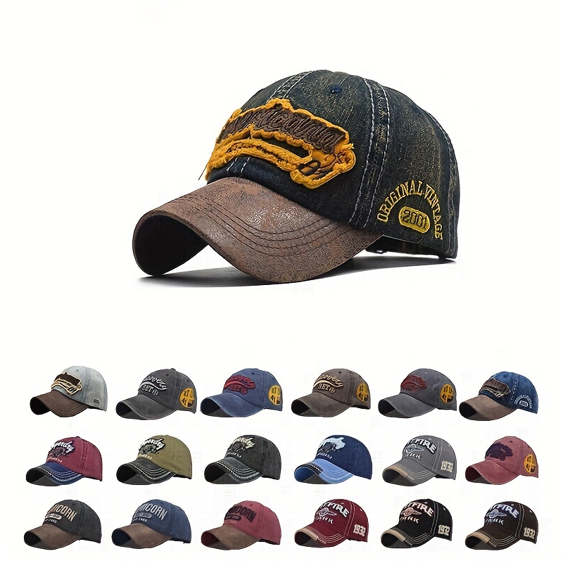 Gorra militar vintage, gorras militares de mezclilla lavadas, gorra plana  de algodón, regalo para deportes al aire libre TUNC Sencillez
