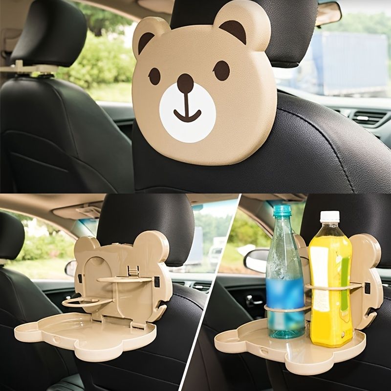 Cartoon Car Tray Car Seat Folding Small Dining Table Water Cup Holder Drink  Holder Car Dining Table Dinner Plate Shelving Car Accessories - Automotive  - Temu