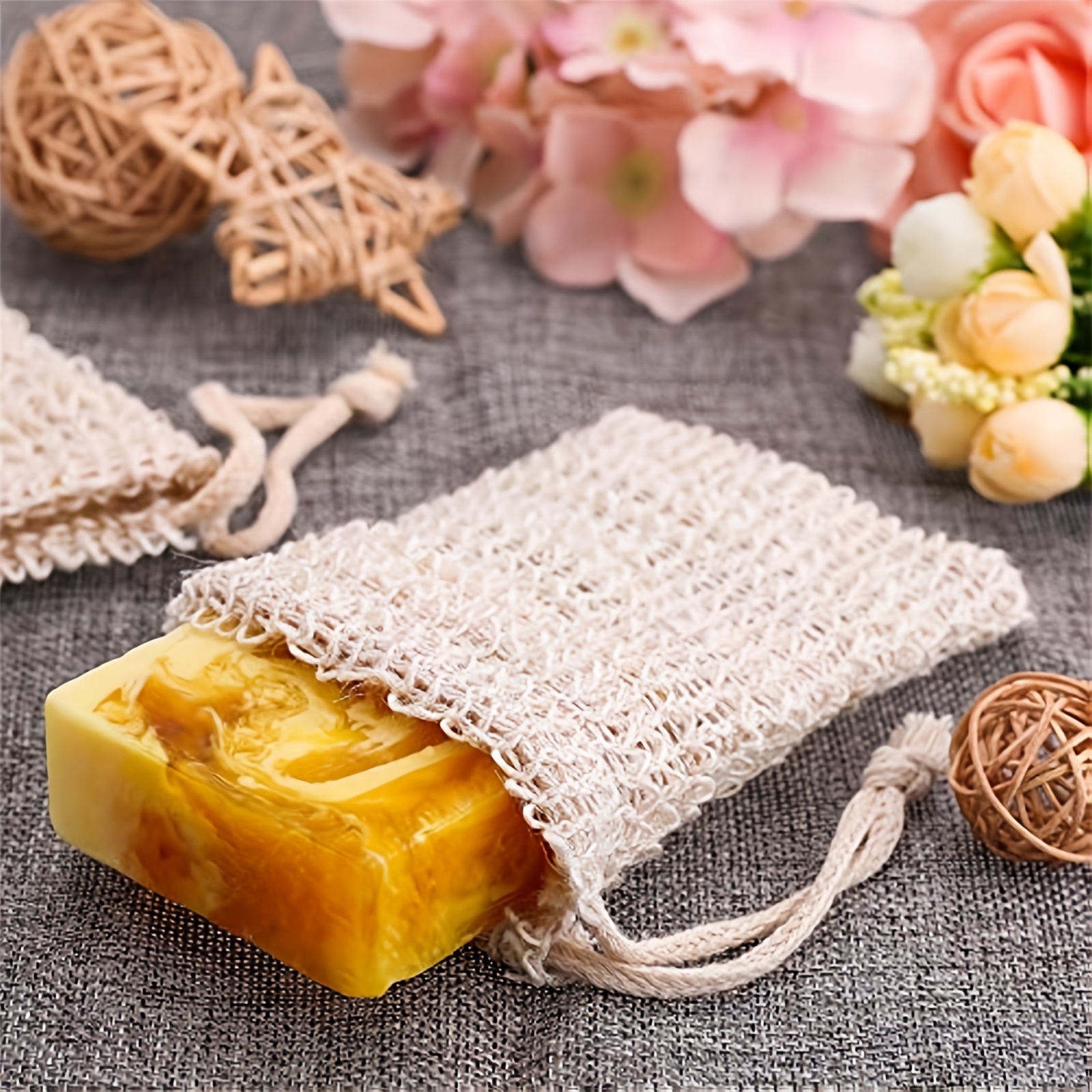 

10 Pieces Soap Saver Bag Natural Sisal Exfoliating Soap Pouch For Foaming And Drying The Soap Bars Shower Soap Bag