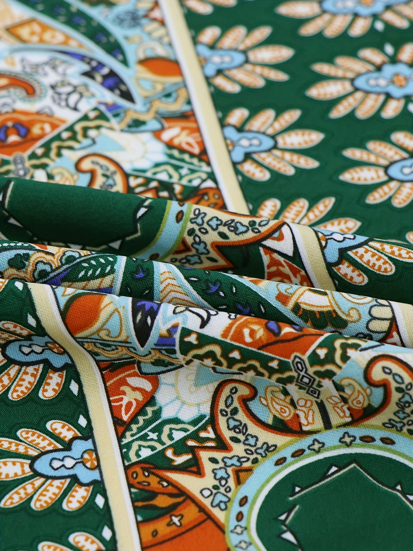 Paisley Print 2pc Set Tribal Kimono & Shorts