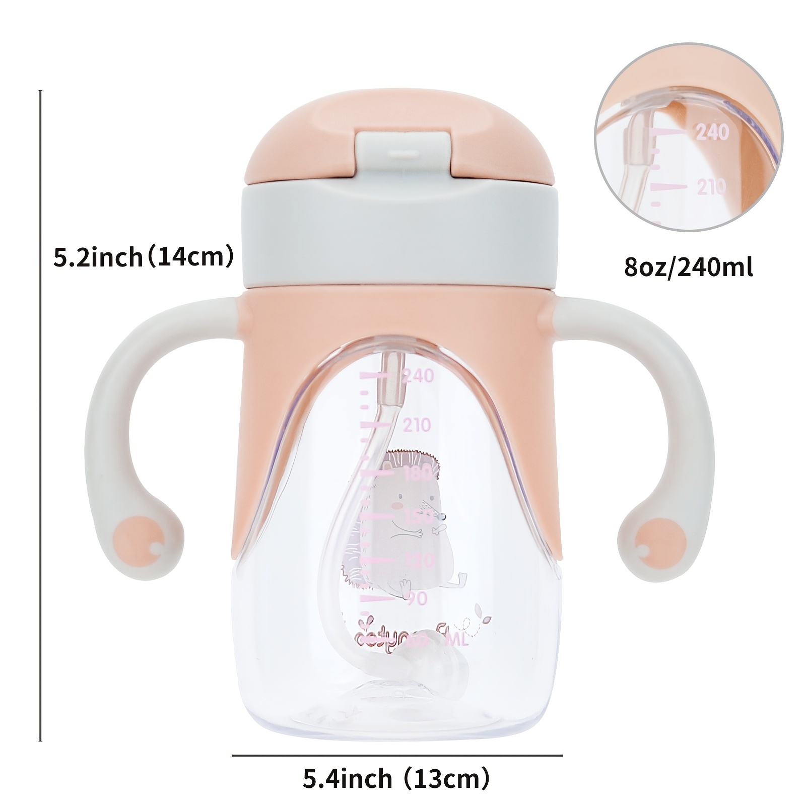 Baby Sippy Cup With Weighted Straw, Transition Bottle For 1 Year Old, Spill-proof  Toddlers Cup With Shoulder Strap, Appropriate For Infant Older 6-12 Months  - Temu