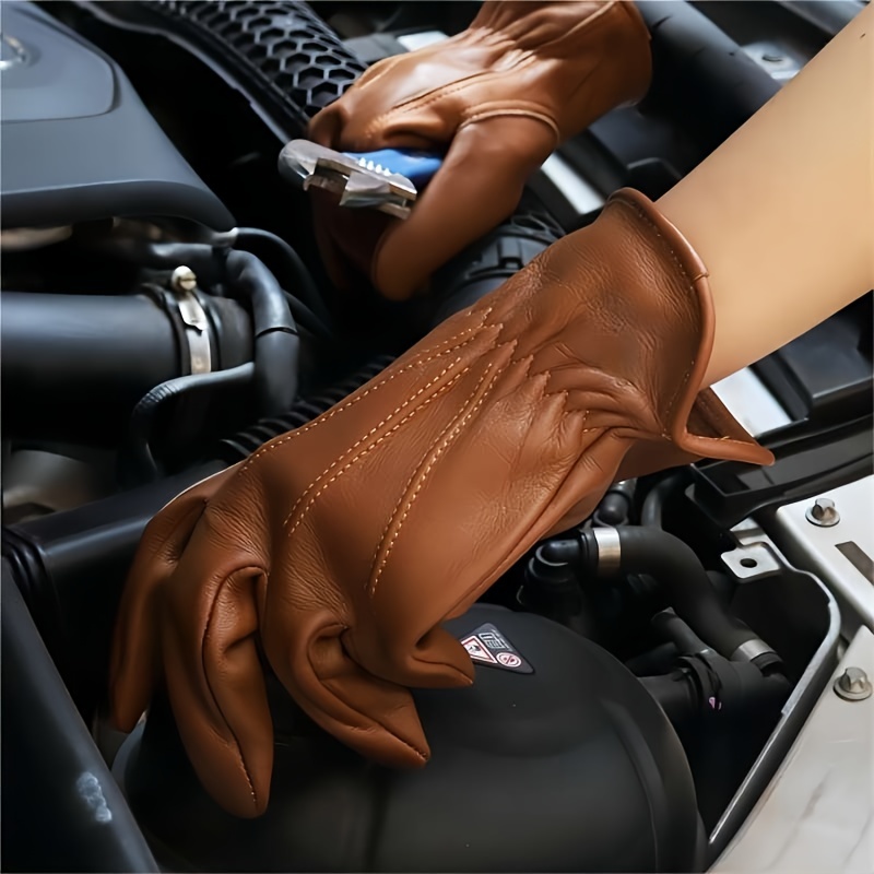 Leather Work Gloves, Leather Gloves For Men And Women, Extremely Soft And  Thin Goatskin Work Gloves, Gardening Gloves For Outdoor Yard Garden - Temu