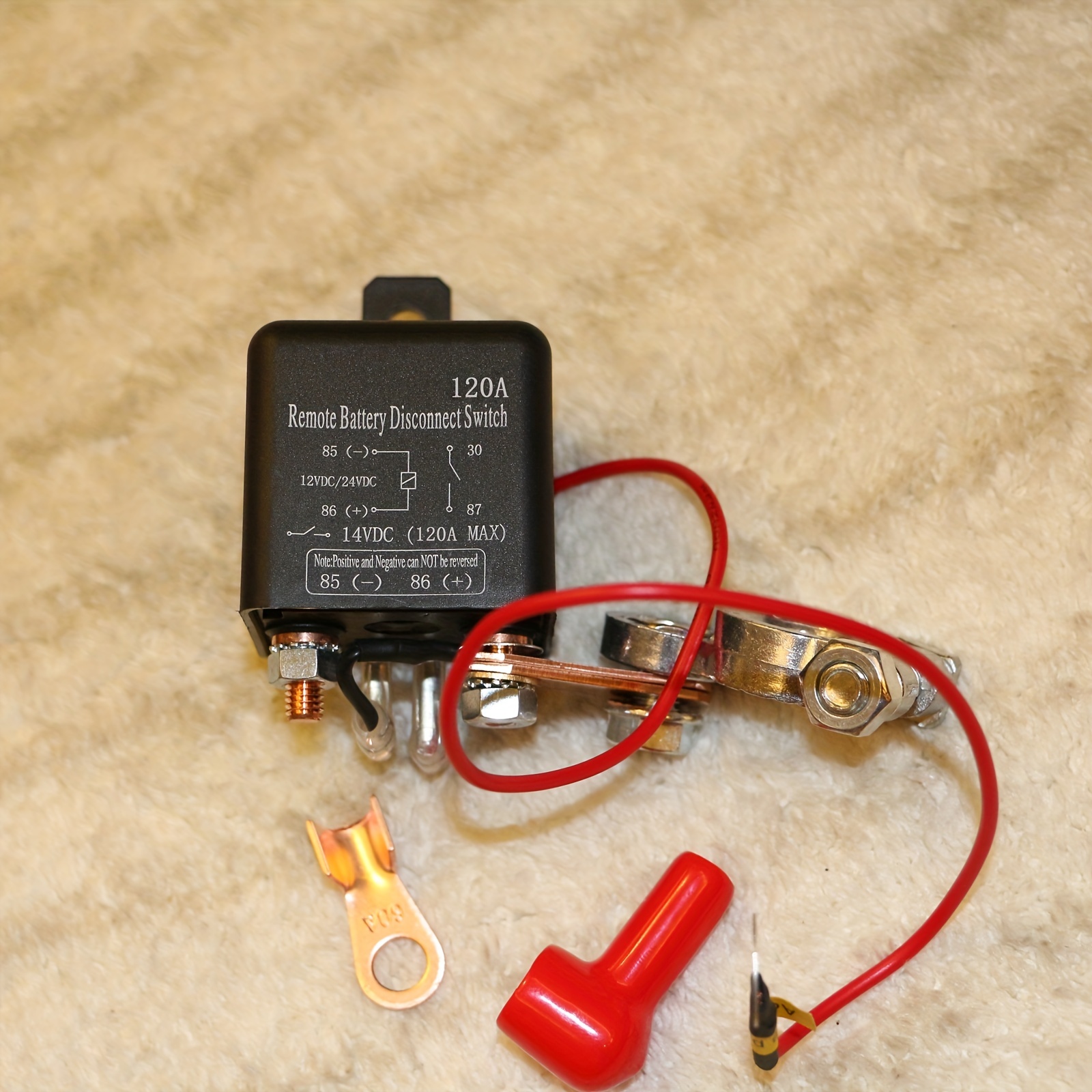 Interruptor de desconexión de la batería del coche Interruptor de apagado  de corte de energía con terminal de cobre de control remoto para automoción  12V 120 / 200A