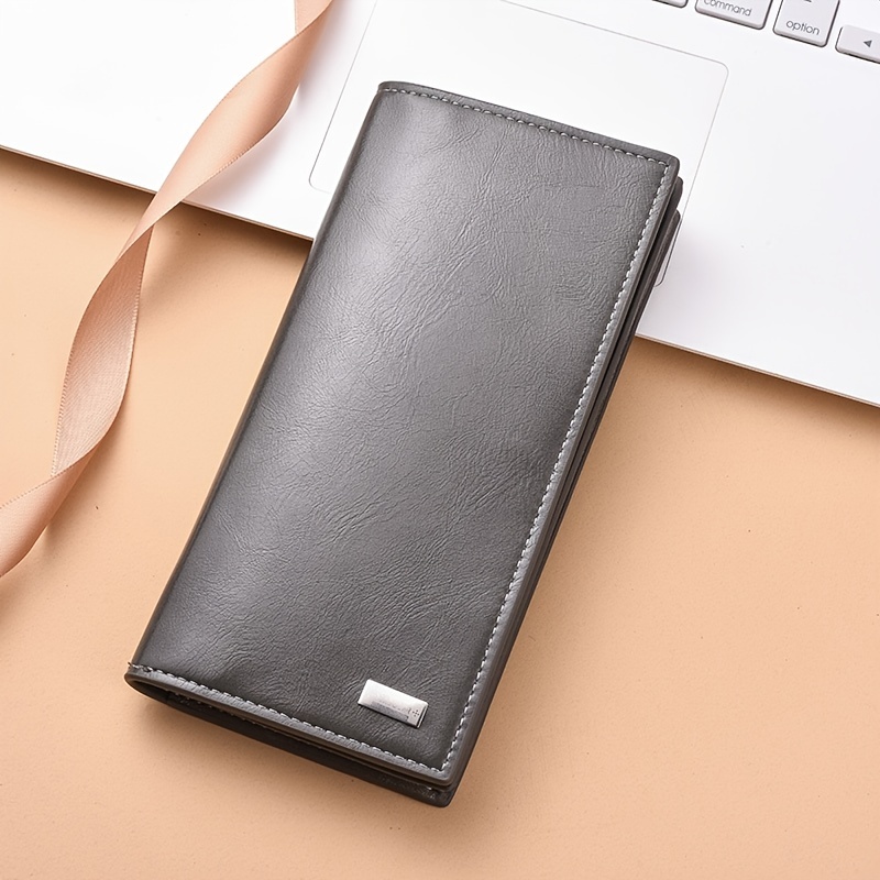Men's Long Wallet Soft Leather Wallet Plus Large Capacity Mobile Phone Bag