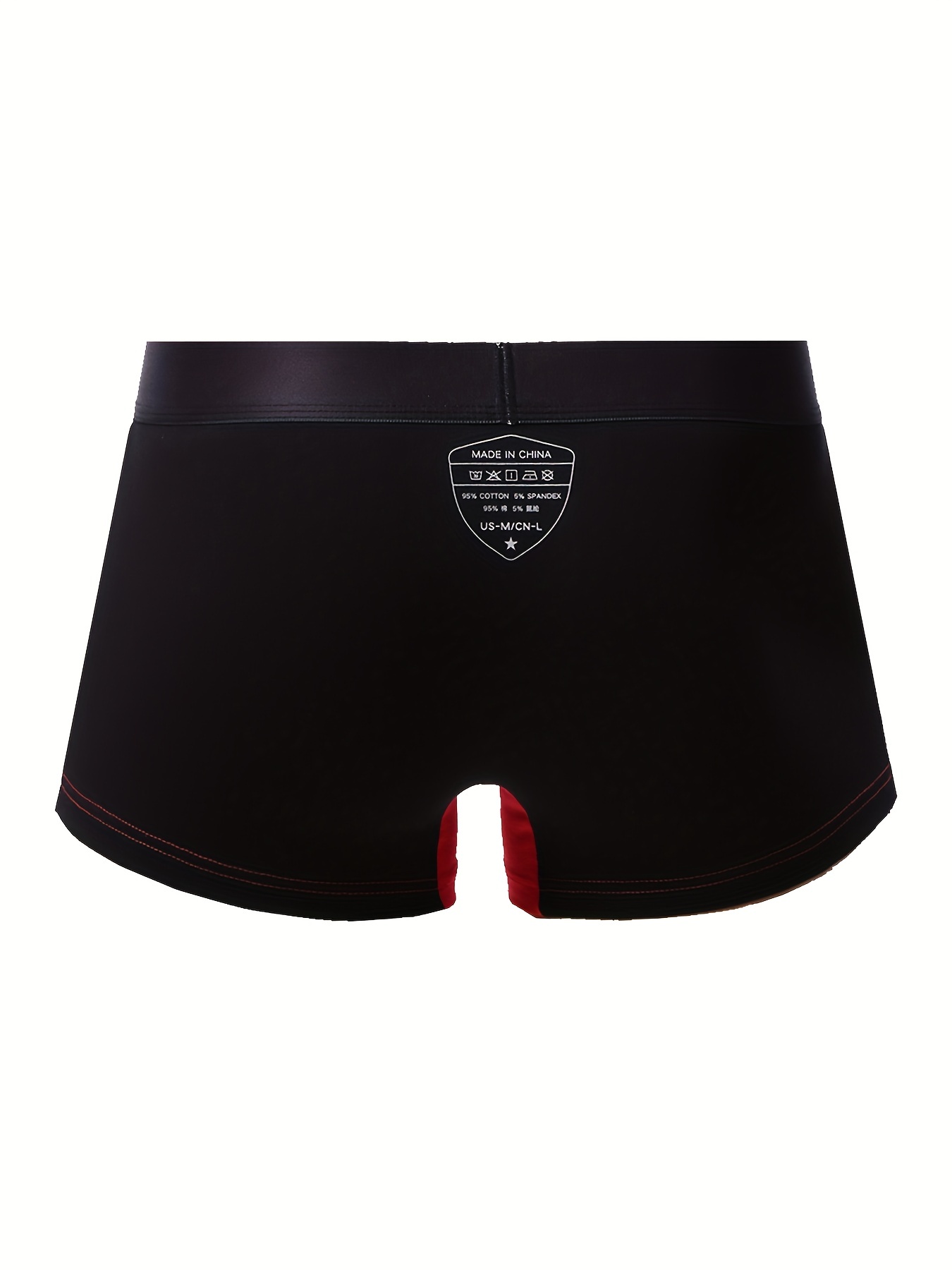 Men's Fashion Personalized Color Block Boxer Trunks, Breathable