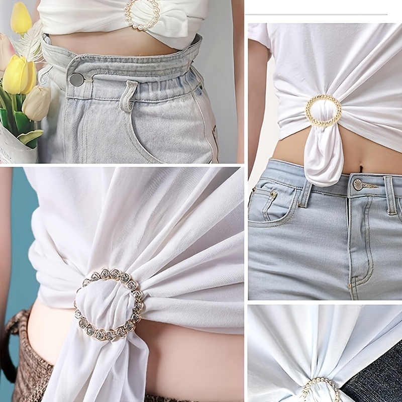 Classic Simple Boho Scarf Ring Clip Clothes T shirt Tie - Temu
