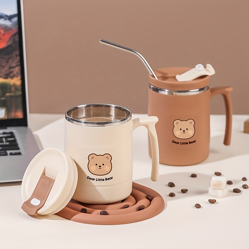 1pc 16.9oz / 500ml Cute Bear Tazza In Acciaio Inossidabile - Temu