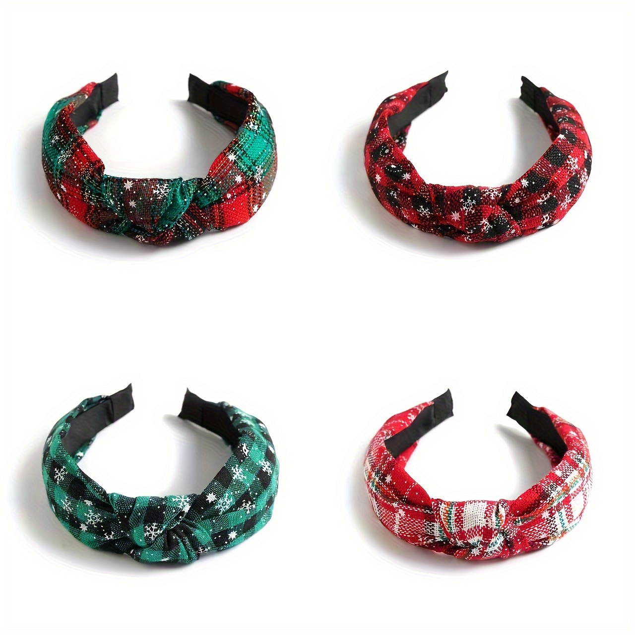 Plaid Pattern Headband Christmas Style Holiday Celebration - Temu Australia