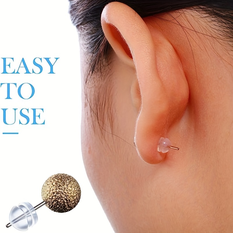 100pcs Clear Earring Backs for DIY Earrings Making