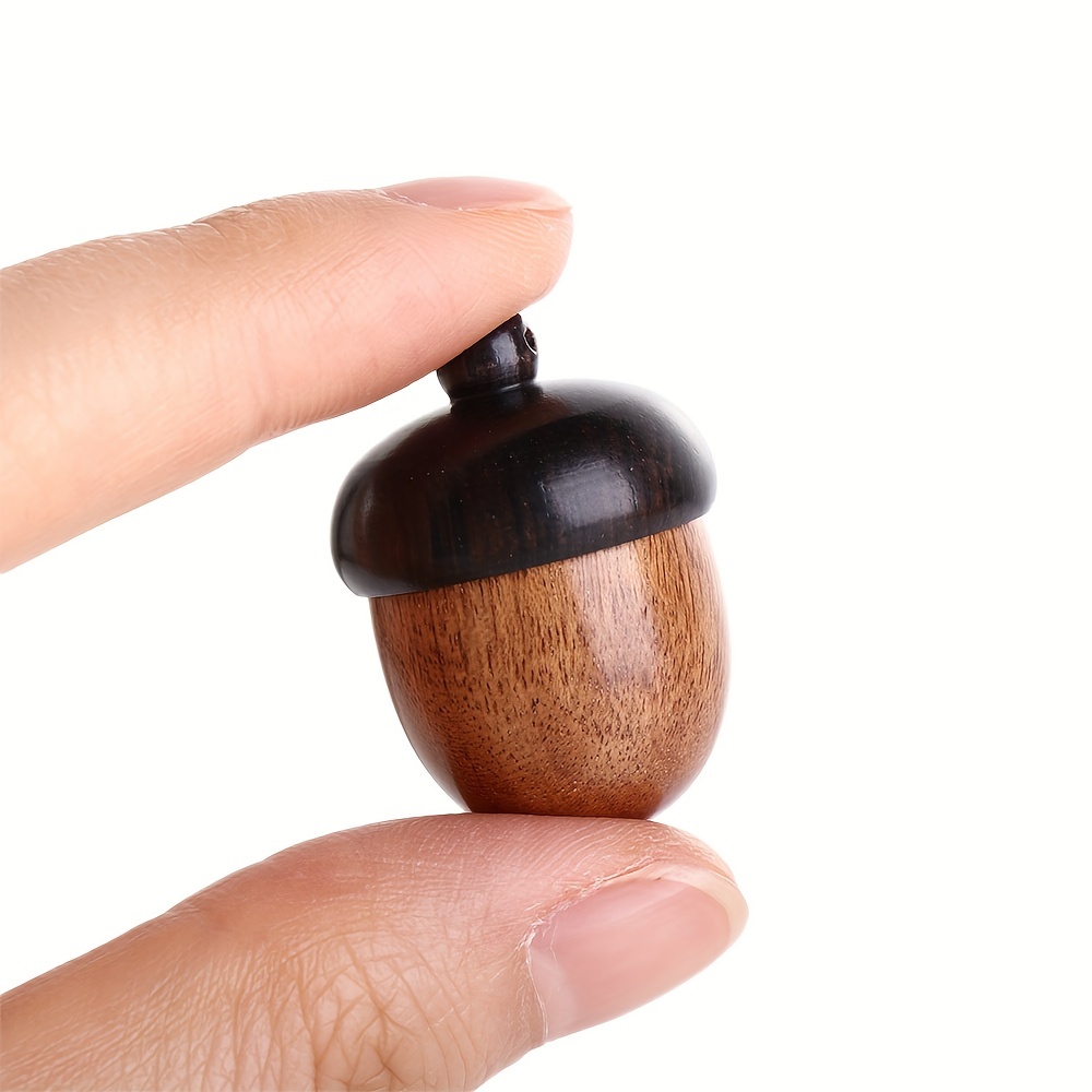 

1pc Solid Wood Medicine Pill Box Mini Sandalwood Rescue Wooden Pill Case Portable Tablets Storage Sealed Can For Outdoor