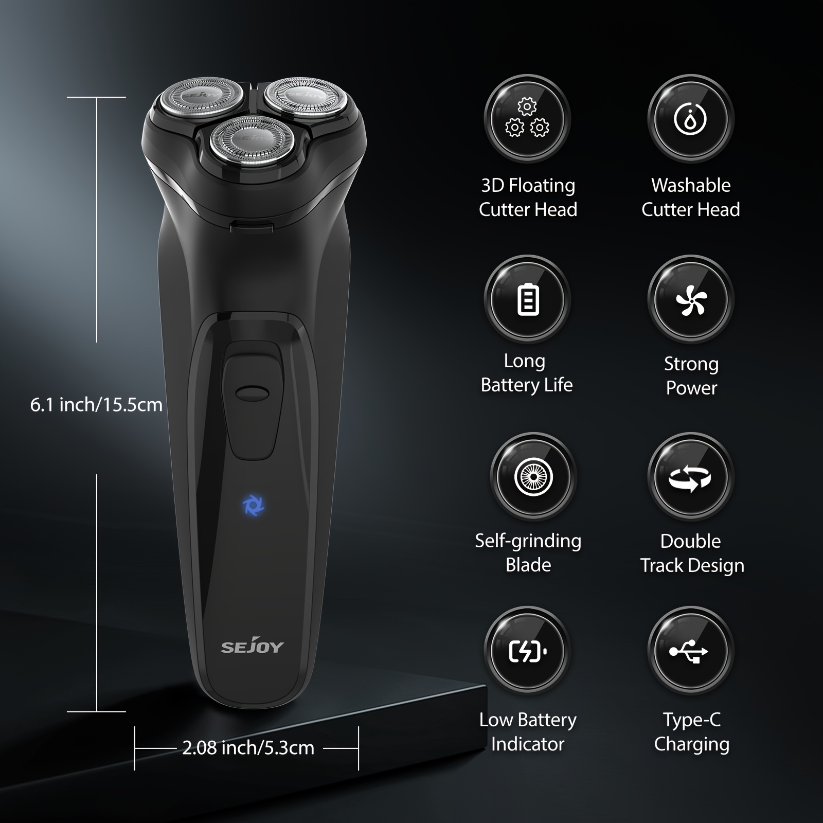 Electric Razor For Men, 3D Floating Head, Rechargeable Electric Shaver With  Pop-up Trimmer, 1Hour Fast Charging