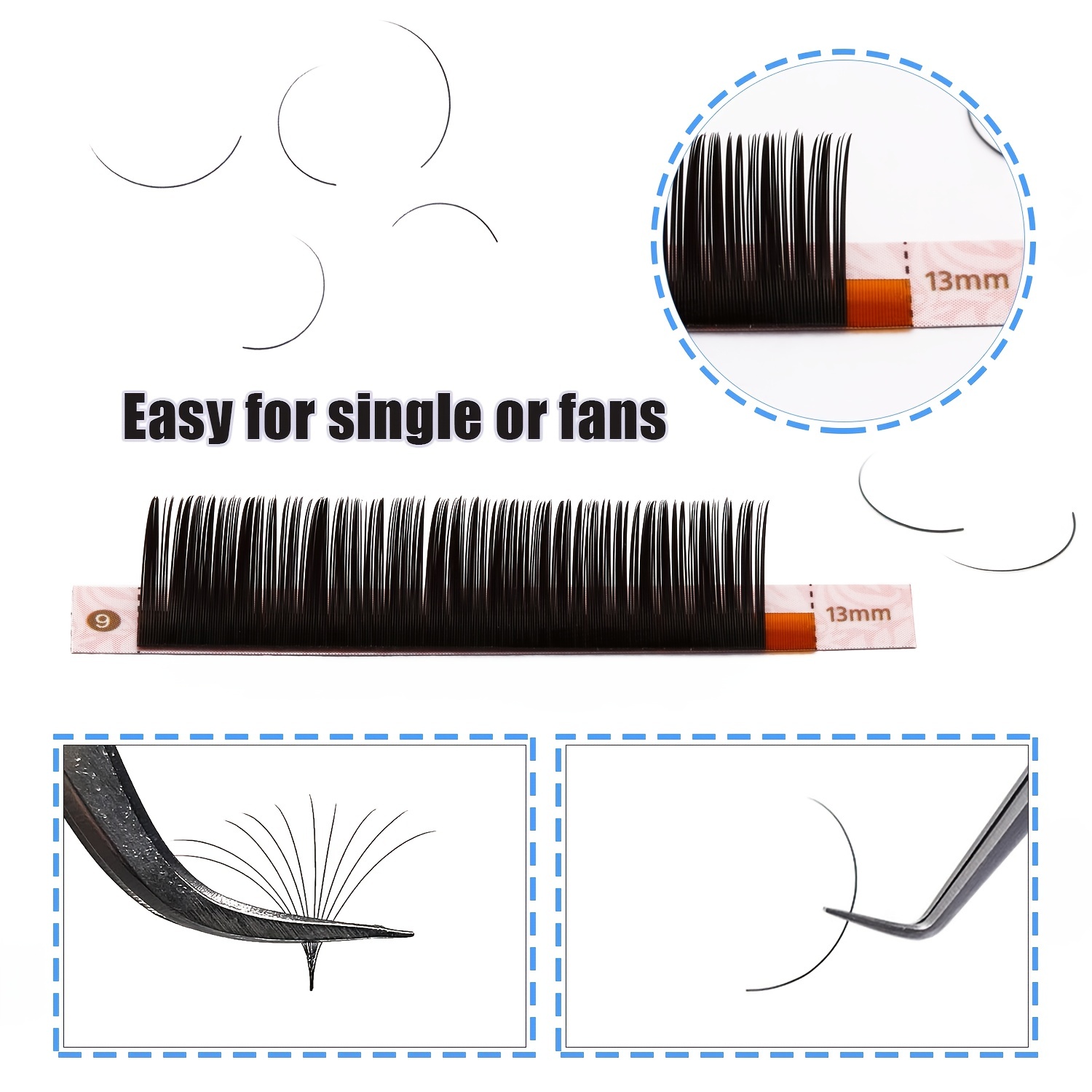 Eyelash Extensions 0.03-0.15 C/DD Curl 8-11.5mm Lash Supplies