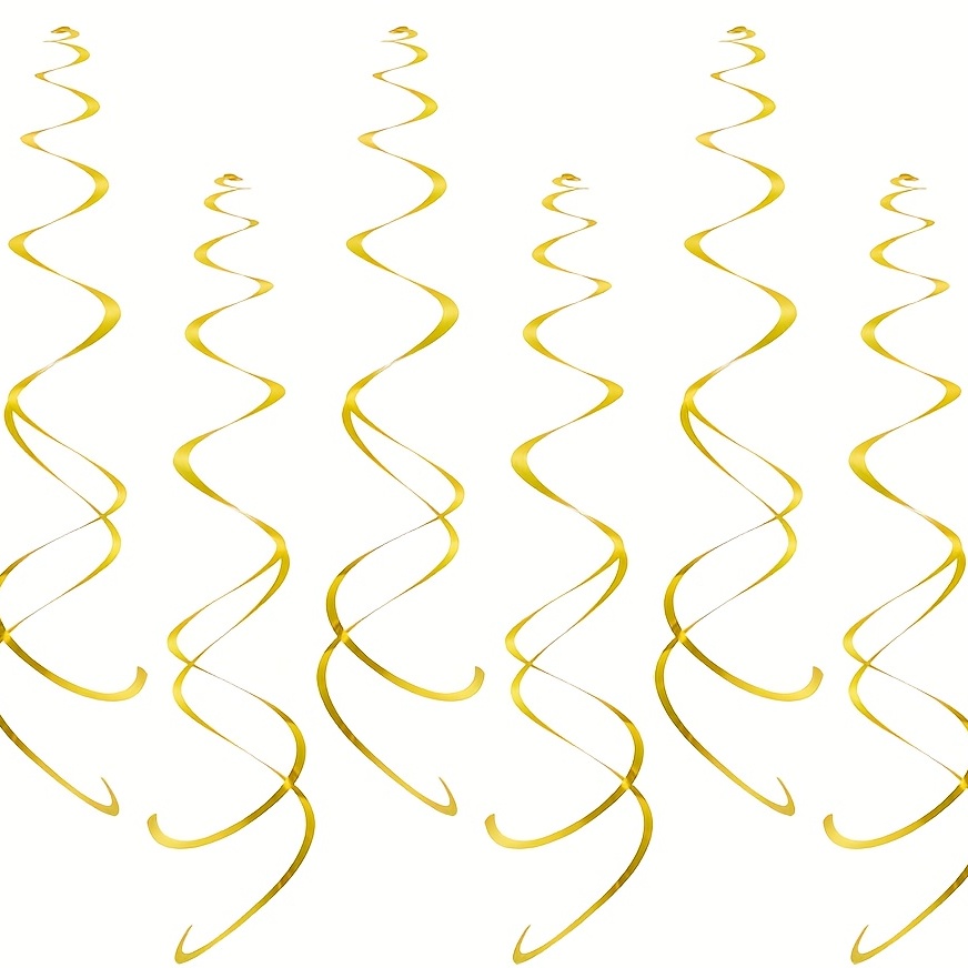 5 Set of Set 27.5inch Gold Aluminium Foil Ceiling Decorations Hanging  Swirls For Birthday Party