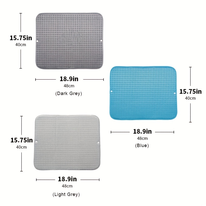 Absorbent Microfiber Dish Drying Mat - Perfect For Keeping Your Kitchen  Counter Clean And Organized! - Temu