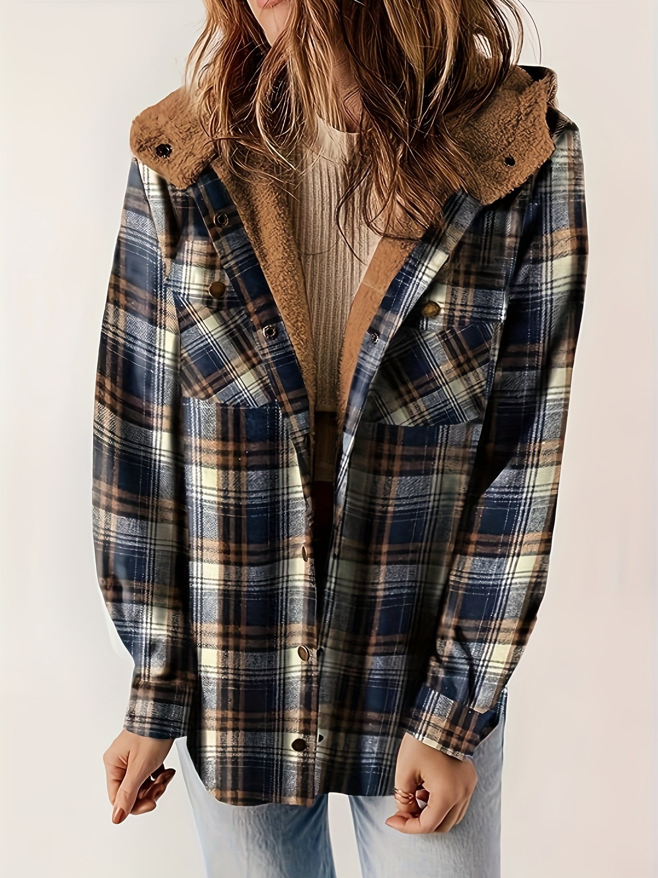 Flannel zip discount up jacket women's