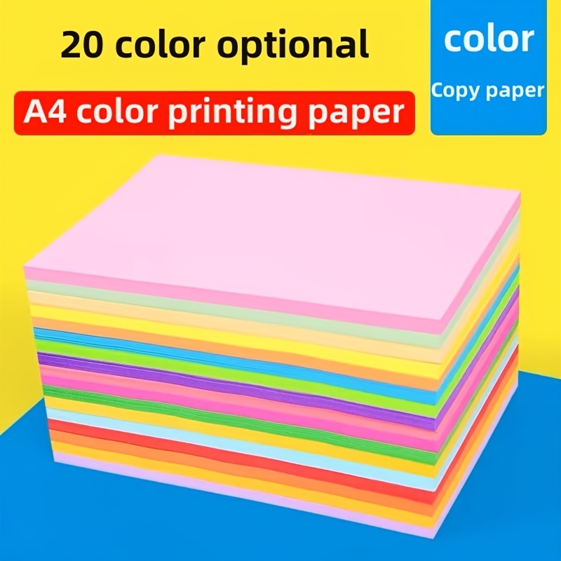 100 Sheets 10 Colors Colored Paper A4 Printer Paper Copy Paper Stationery  Paper Multipurpose Colored Printing Paper Origami Paper For Diy Art Craft  8.3inch X 11.7inch - Office & School Supplies - Temu