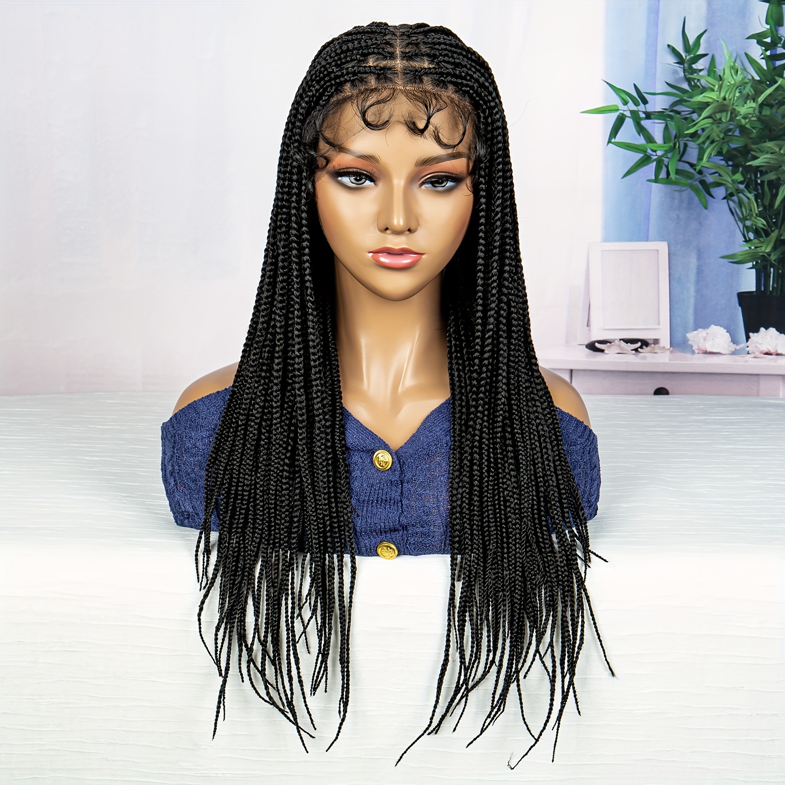 BEBE- HAND BRAIDED FRINGE BANG BOX BRAIDED WIG