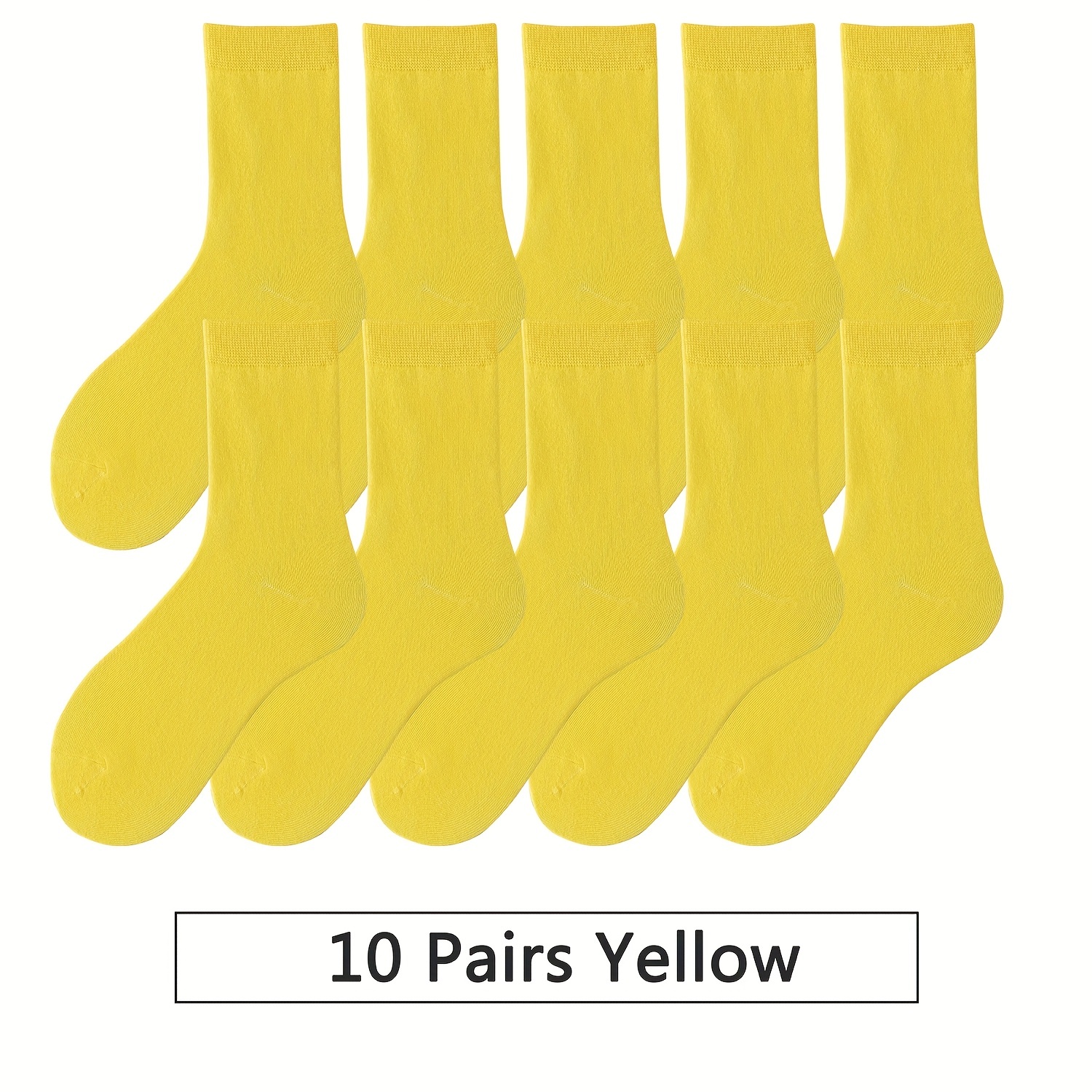10 Pairs Mid Tube Women's Solid Socks Comfy & Breathable Stockings