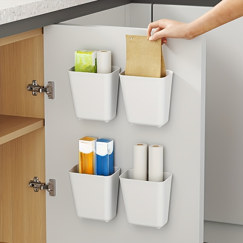 1pc Wall-mounted Toiletry Storage Rack, Kitchen Seasoning Storage Box,  Bathroom Storage Drain Rack For Toiletries, Adhesive Cabinet Door Storage  Rack