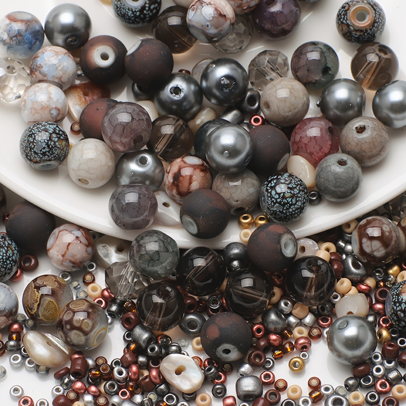 Wooden Bead Diy Jewelry Accessory Round Dark Brown Color - Temu
