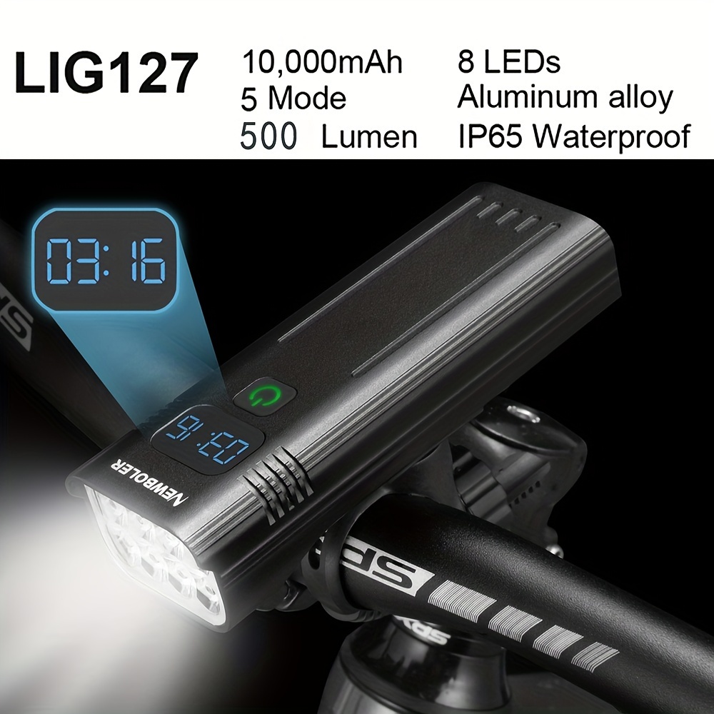 Luz delantera para bicicleta NEWBOLER, 6000 lúmenes, 8000 mAh, linterna  impermeable, carga USB, accesorios para lámpara de ciclismo de carretera MTB