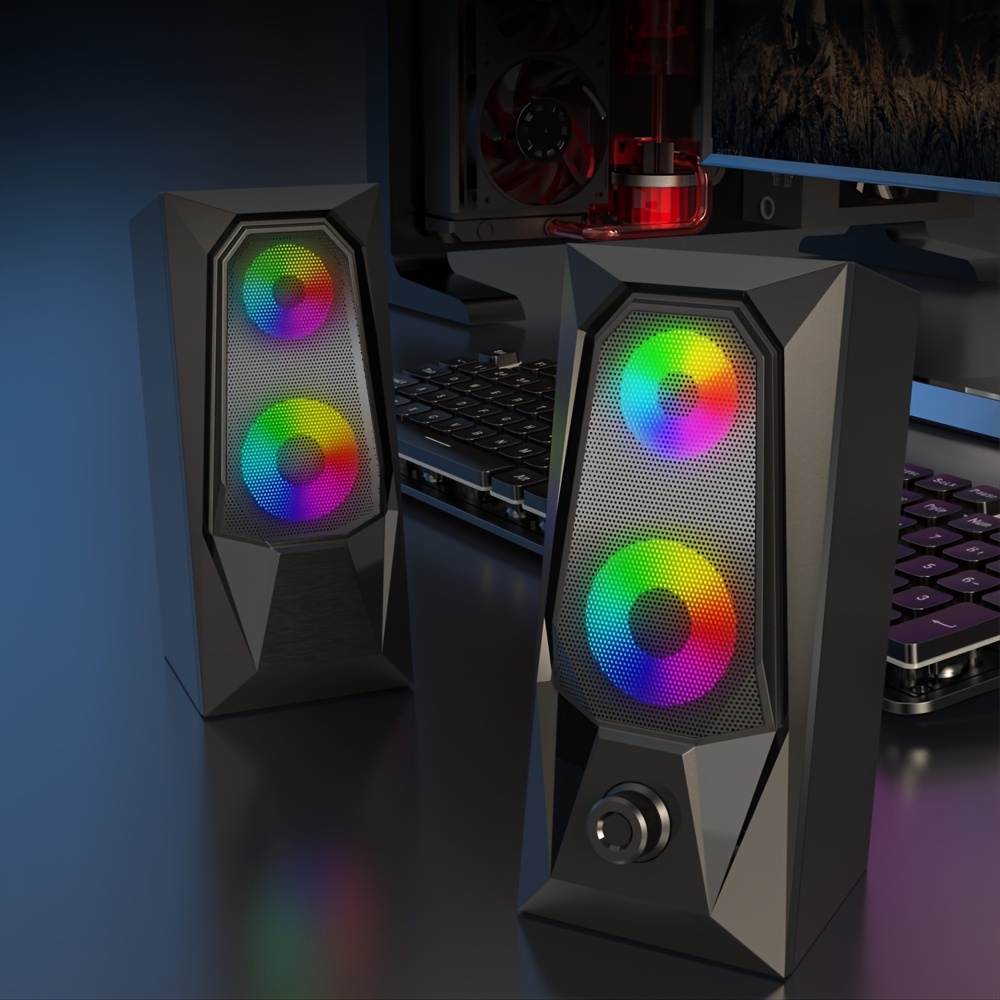 Computer Speakers RGB Gaming Speakers with 6 Color Touch Control