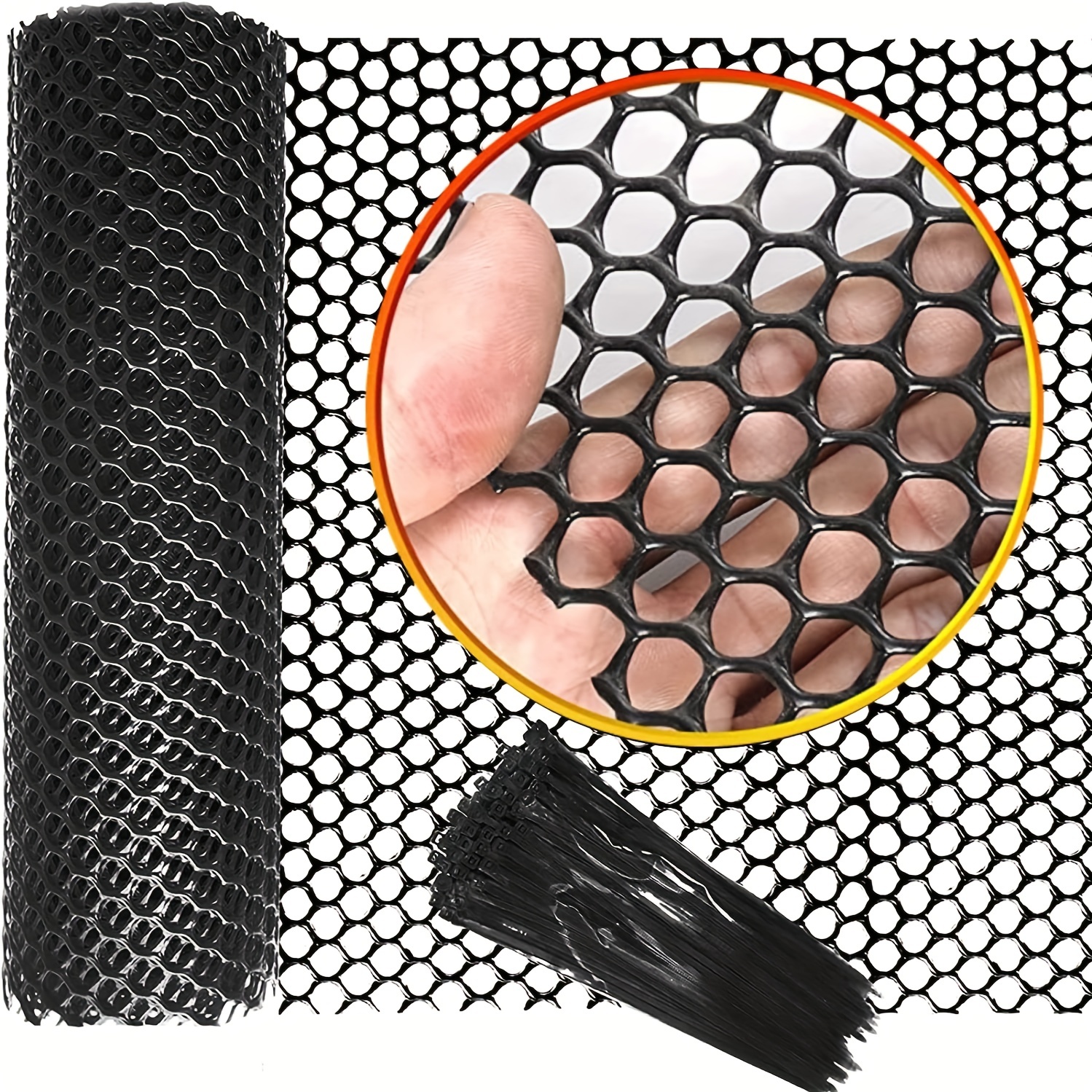 Tboline Chicken Wire Fence Mesh Fencing Wire Gardening Poultry Floral Net (Black), Size: 300