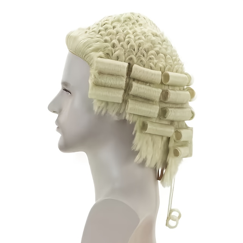 Lawyer Judge Cosplay Wigs Short Blonde Curly Wigs Synthetic Fiber