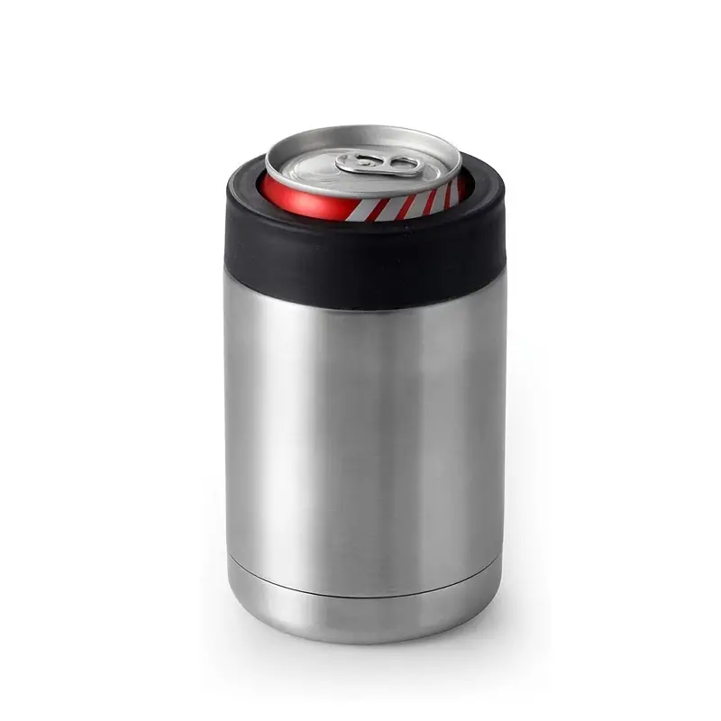 KOOZIE Slim Triple Can Cooler, Bottle or Tumbler with Lid for 12oz Tall  Skinny Cans - Stainless Steel Double Wall Vacuum Insulated Holder for White