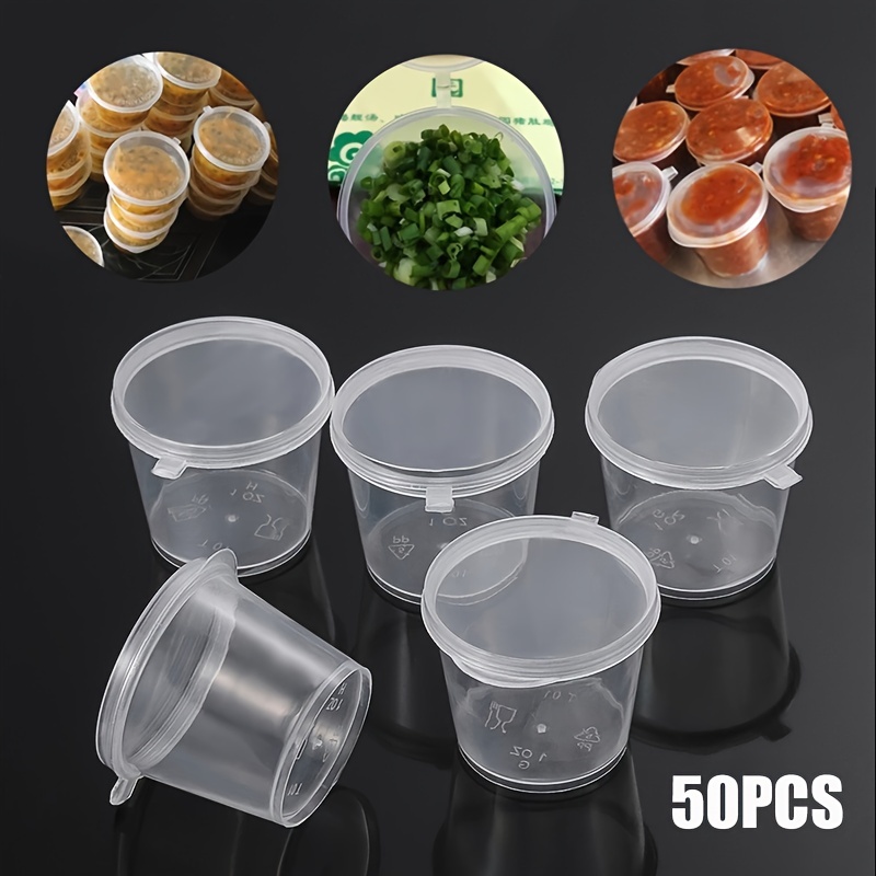 Disposable Seasoning Cup, Plastic Sauce Cups Clear One-piece